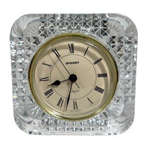 Vintage West Germany Staiger Quartz Crystal Desk Clock Hollywood Regency France